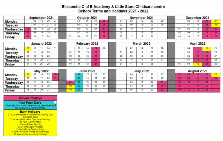 Term dates  Ellacombe C of E Academy